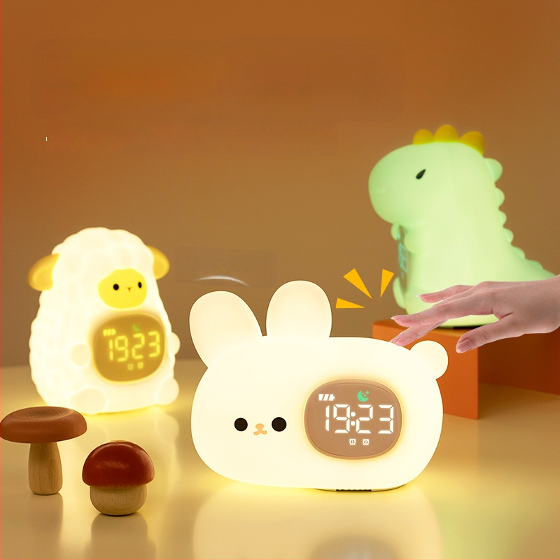 Õpilaste äratuskell koos öövalgustusega, koomilise stiiliga digitaalne kell lastele, väline toiteallikas, plastikust korpus