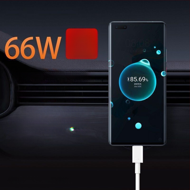 66W kõrge efektiivsusega kiirlaadija Huawei P50 Pro jaoks, 6A andmekaabel, 3C sertifikaat, toetab 40W kiirlaadimist