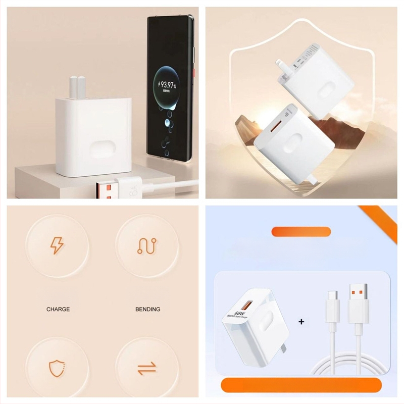 66W kõrge efektiivsusega kiirlaadija Huawei P50 Pro jaoks, 6A andmekaabel, 3C sertifikaat, toetab 40W kiirlaadimist