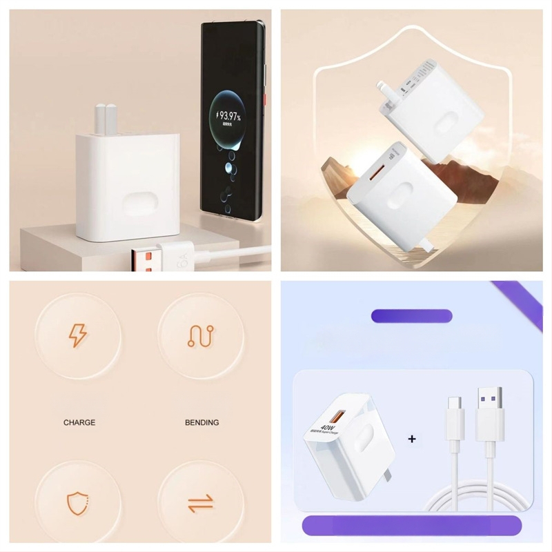 66W kõrge efektiivsusega kiirlaadija Huawei P50 Pro jaoks, 6A andmekaabel, 3C sertifikaat, toetab 40W kiirlaadimist