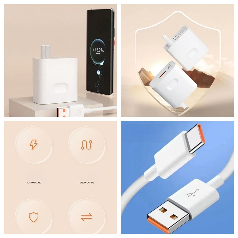 66W kõrge efektiivsusega kiirlaadija Huawei P50 Pro jaoks, 6A andmekaabel, 3C sertifikaat, toetab 40W kiirlaadimist