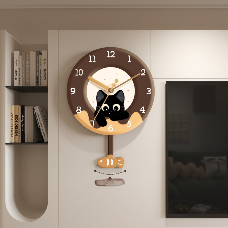 Seinakell koos vaikse liikumisega, termomeetri ja perpetuaalse kalenderiga, näidustused numbrite ja LED-iga.