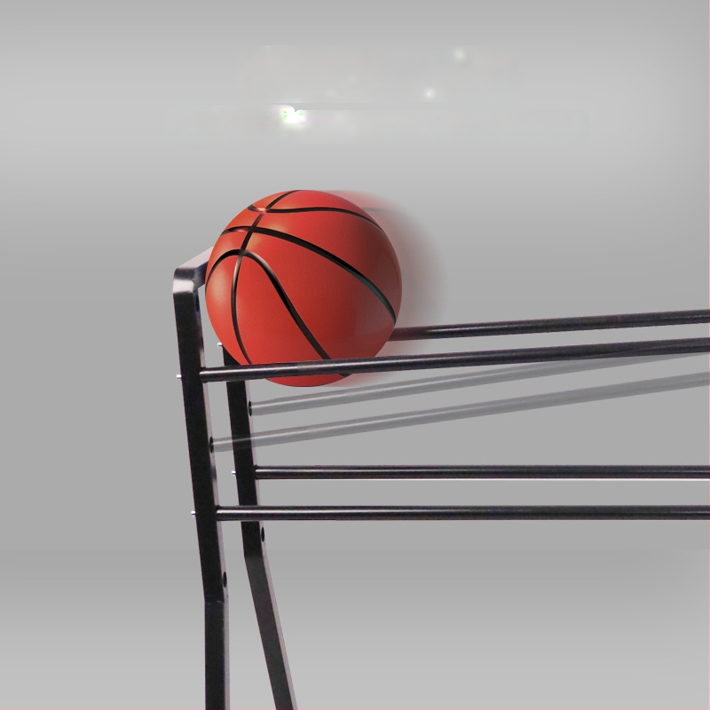 Προπονητικό καρότσι τρίποντων με μετακινούμενο ράφι αποθήκευσης, βάση μπάσκετ από χυτοσίδηρο, ενισχυμένος σχεδιασμός