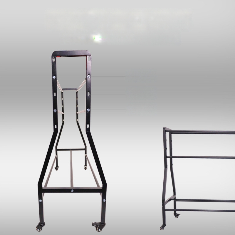 Προπονητικό καρότσι τρίποντων με μετακινούμενο ράφι αποθήκευσης, βάση μπάσκετ από χυτοσίδηρο, ενισχυμένος σχεδιασμός