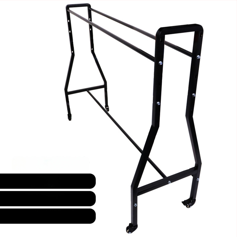 Προπονητικό καρότσι τρίποντων με μετακινούμενο ράφι αποθήκευσης, βάση μπάσκετ από χυτοσίδηρο, ενισχυμένος σχεδιασμός