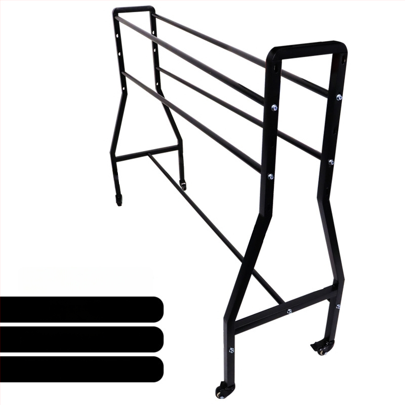 Προπονητικό καρότσι τρίποντων με μετακινούμενο ράφι αποθήκευσης, βάση μπάσκετ από χυτοσίδηρο, ενισχυμένος σχεδιασμός