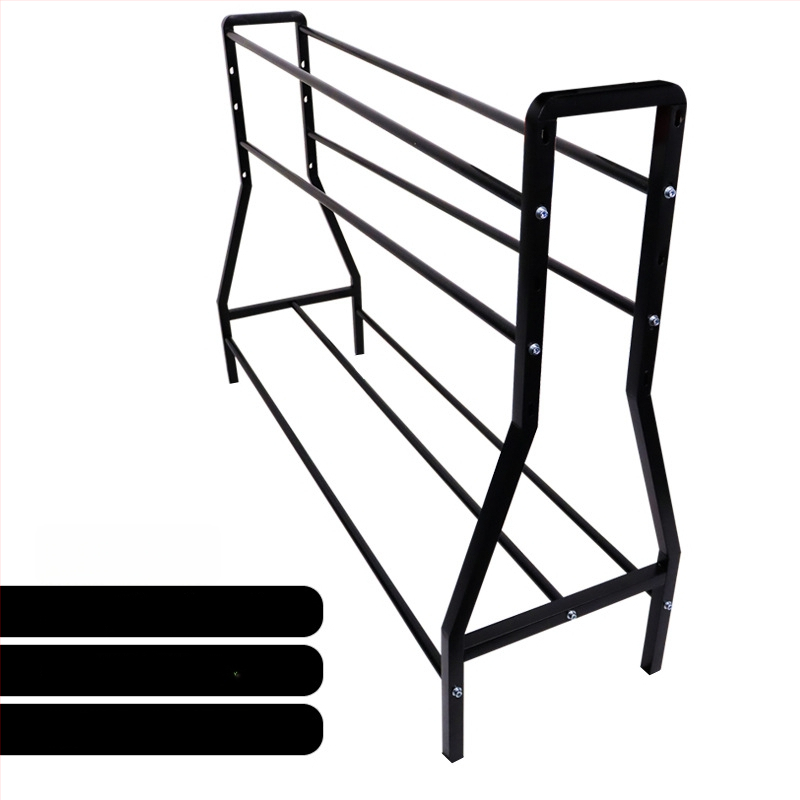 Προπονητικό καρότσι τρίποντων με μετακινούμενο ράφι αποθήκευσης, βάση μπάσκετ από χυτοσίδηρο, ενισχυμένος σχεδιασμός