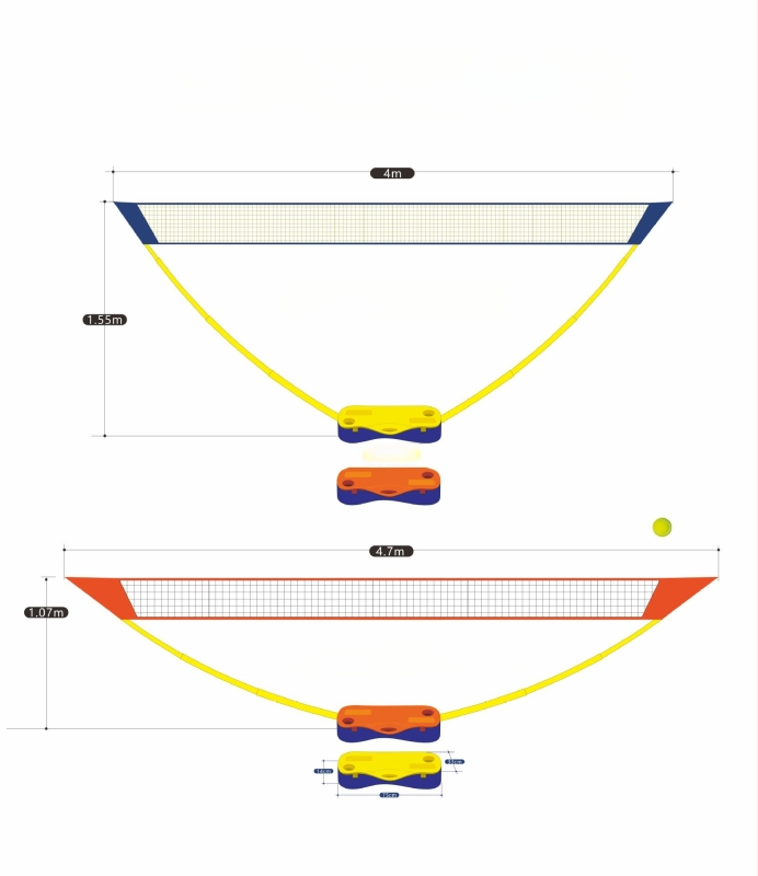 Stâlp portabil pentru plasă de volei și badminton | Montaj rapid, utilizare duală în exterior (Greutate 4 kg)