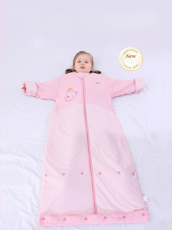 Bērnu kokvilnas gulēšanas somas ar noņemamām piedurknēm, antibakteriāls, temperatūras regulēšana un mitruma novadīšana, rudens, pavasara un ziemas laikam