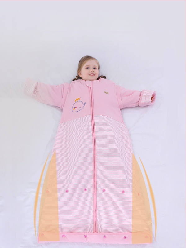 Bērnu kokvilnas gulēšanas somas ar noņemamām piedurknēm, antibakteriāls, temperatūras regulēšana un mitruma novadīšana, rudens, pavasara un ziemas laikam