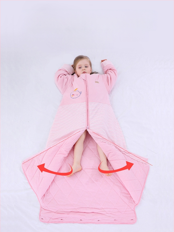 Bērnu kokvilnas gulēšanas somas ar noņemamām piedurknēm, antibakteriāls, temperatūras regulēšana un mitruma novadīšana, rudens, pavasara un ziemas laikam