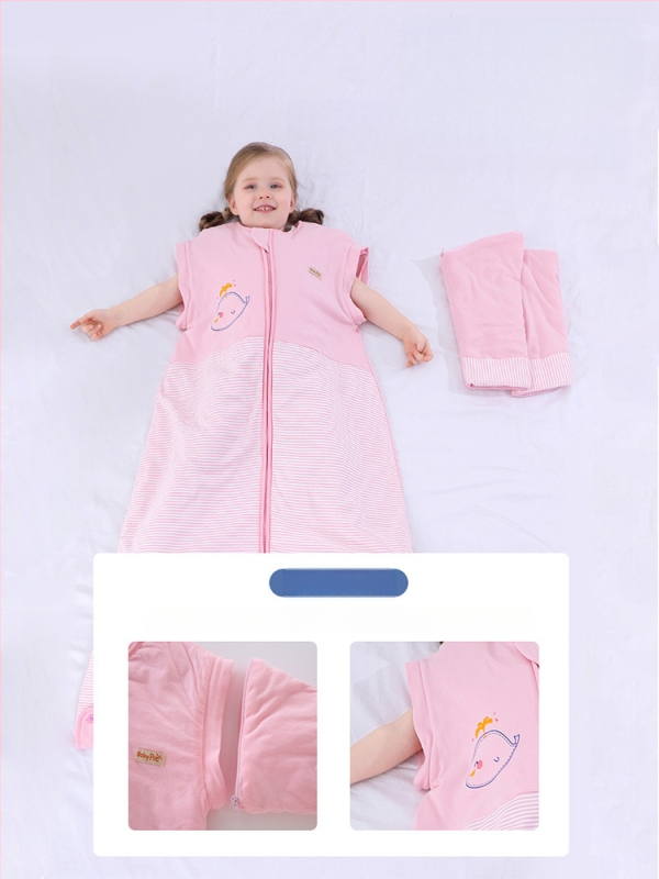 Bērnu kokvilnas gulēšanas somas ar noņemamām piedurknēm, antibakteriāls, temperatūras regulēšana un mitruma novadīšana, rudens, pavasara un ziemas laikam