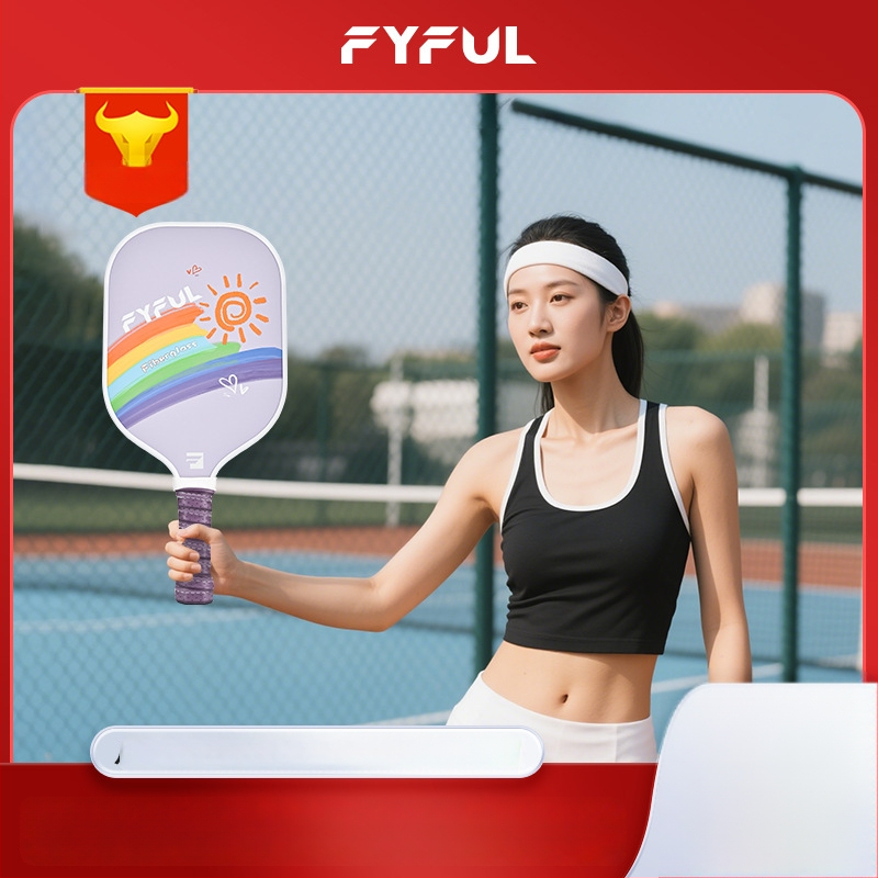 Qubai ultra lagana pickleball reketa od vlaknastog stakla, set, injekcijsko oblikovana, 40 × 20 cm, 220 g ±10 g