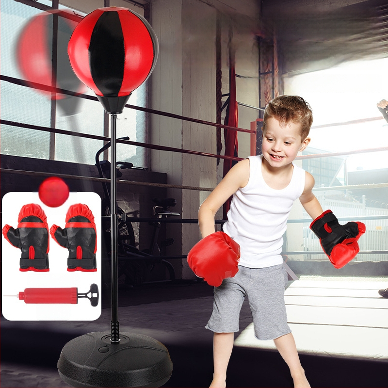 Vaikų bokso treniruočių rinkinys su Speed Ball ir smėlio maišeliu, audinio medžiaga, prekės ženklas Shang Sile, 7–14 metų amžiaus, pakuotė: spalvota dėžutė arba balta dėžutė