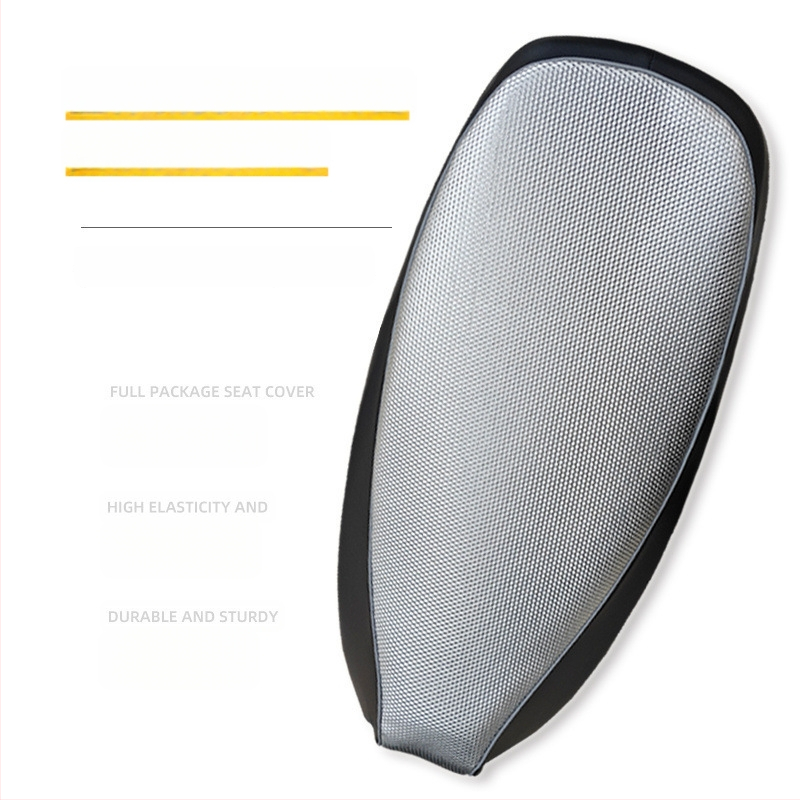 Elektrisõiduki istmepadja kate; siidist kangas; puuvillane täide; suve kasutamiseks; kohandusi pole.