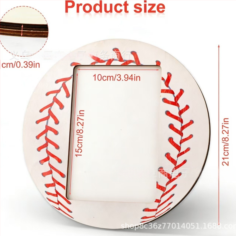 Medinis kamuolio formos foto rėmelis sporto temai, stalinis demonstravimas, spausdinimas, animacinio stiliaus, asmeninė dovana.