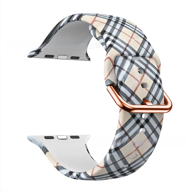 Силиконова каишка за Apple Watch — съвместима с Apple Watch, материал силикон, закопчаване с пин, тегло около 20 г, пусната през 2019 г.