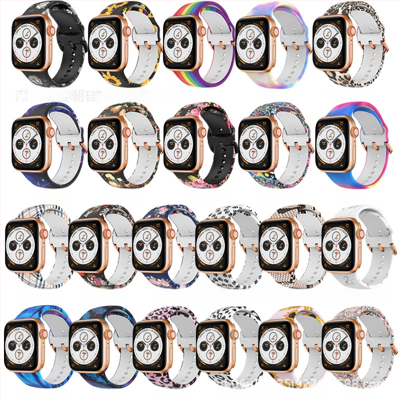 Силиконова каишка за Apple Watch — съвместима с Apple Watch, материал силикон, закопчаване с пин, тегло около 20 г, пусната през 2019 г.