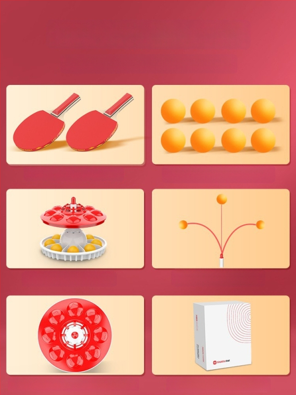 Piektās paaudzes galda tenisa trenētājs mājas lietošanai ar piesūcekni un elastīgu mīkstu vārpstu; SWAY zīmols; PP materiāls; logotipa drukāšana; pielāgošana; piemērots fitnesam, tenisam un citām bumbu spēlēm