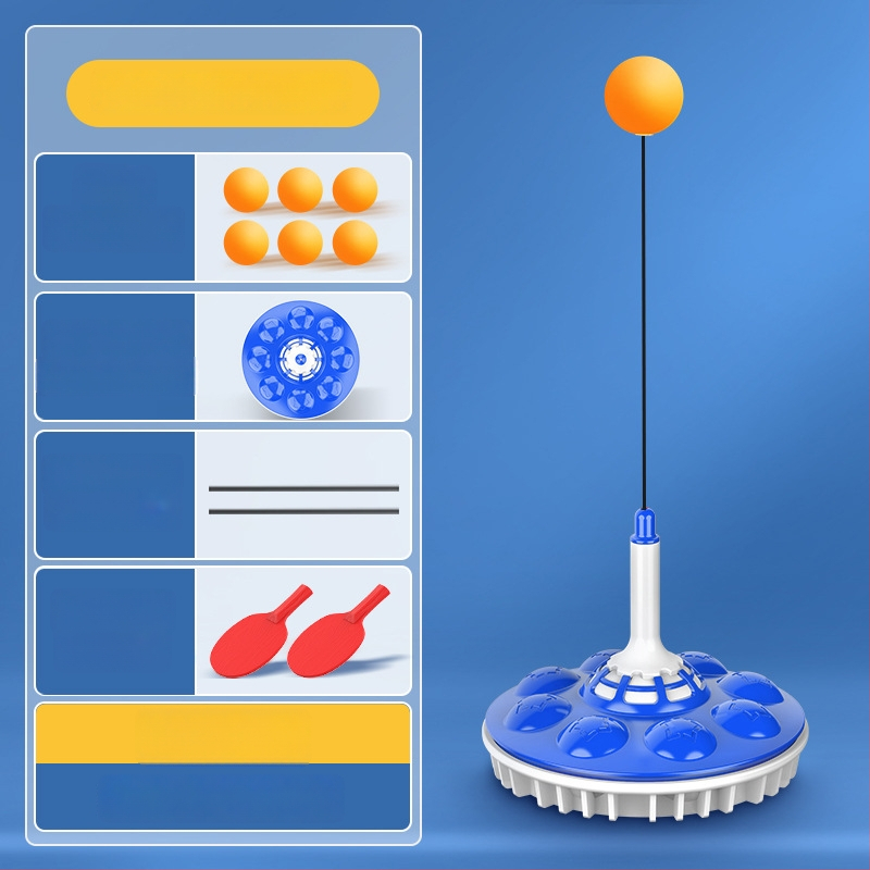 Piektās paaudzes galda tenisa trenētājs mājas lietošanai ar piesūcekni un elastīgu mīkstu vārpstu; SWAY zīmols; PP materiāls; logotipa drukāšana; pielāgošana; piemērots fitnesam, tenisam un citām bumbu spēlēm