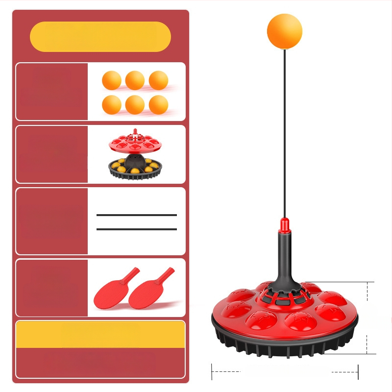 Piektās paaudzes galda tenisa trenētājs mājas lietošanai ar piesūcekni un elastīgu mīkstu vārpstu; SWAY zīmols; PP materiāls; logotipa drukāšana; pielāgošana; piemērots fitnesam, tenisam un citām bumbu spēlēm
