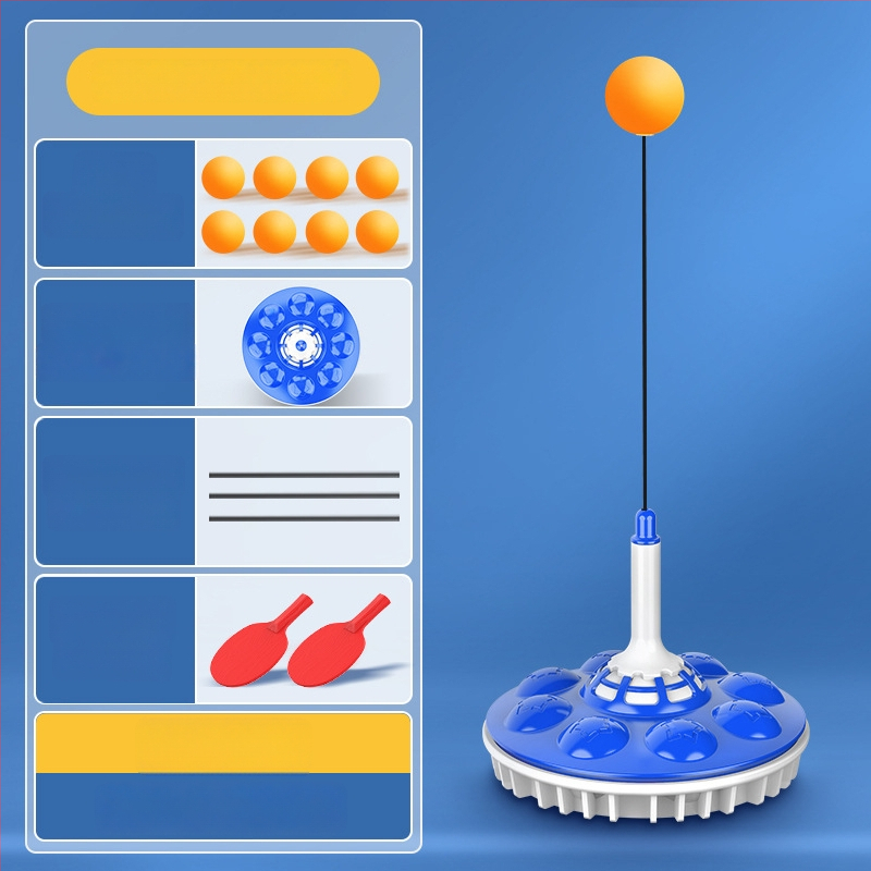 Piektās paaudzes galda tenisa trenētājs mājas lietošanai ar piesūcekni un elastīgu mīkstu vārpstu; SWAY zīmols; PP materiāls; logotipa drukāšana; pielāgošana; piemērots fitnesam, tenisam un citām bumbu spēlēm