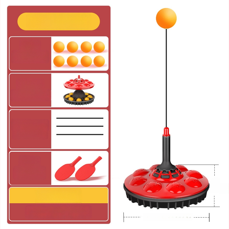 Piektās paaudzes galda tenisa trenētājs mājas lietošanai ar piesūcekni un elastīgu mīkstu vārpstu; SWAY zīmols; PP materiāls; logotipa drukāšana; pielāgošana; piemērots fitnesam, tenisam un citām bumbu spēlēm