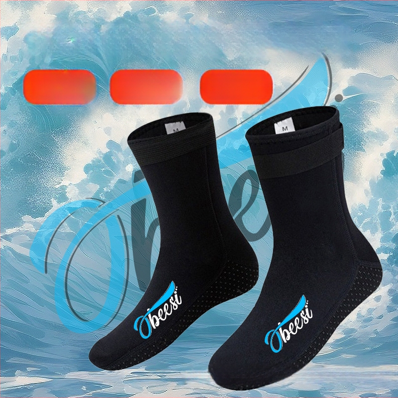 Șosete de scufundare OBEESI, neopren 3/5 mm, antiderapante, pentru mers prin apă și surfing (adulți)