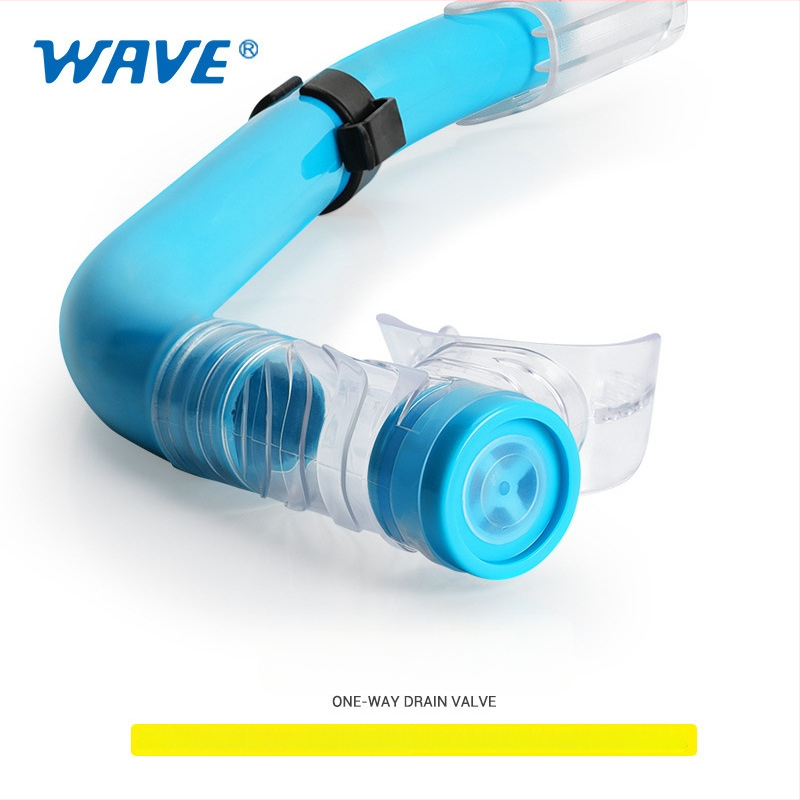 Wave Set de snorkeling pentru copii, două piese: mască din policarbonat, tub de respirație PVC semi-uscat, muștiuc moale