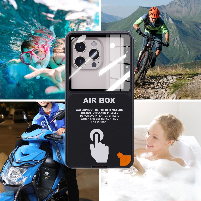 Aizsargkorpuss Apple ierīcei ar niršanas līmeņa ūdensizturīgu dizainu — triecienizturīgs, pret pirkstu nospiedumiem, reljefaina virsma, materiāls PC PET silikons, pielāgošana pieejama