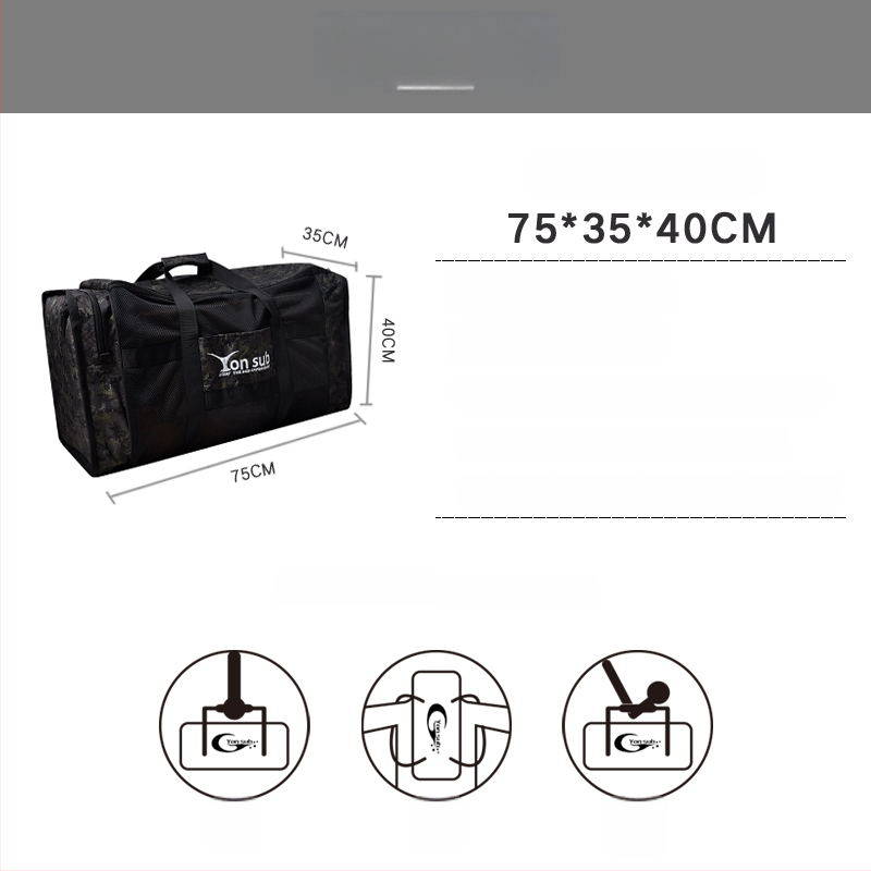 Sukeldumisvarustuse kott suure mahuga võrgust sektsioonidega, kaasaskantav käepidemevaga