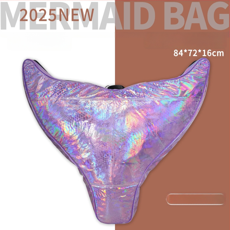 Sulankstomas vandeniui atsparus finsų krepšys nardymams su undinėlės uodegos dizainu, PVC, talpa 50, su įdėklu