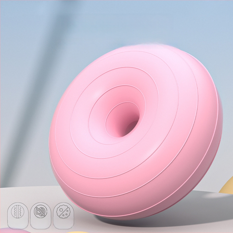 Minge de yoga în formă de gogoașă – anti-explozie, pentru sarcină și postpartum, antrenament de nucleu și echilibru – PVC, 900 g, gonflabil