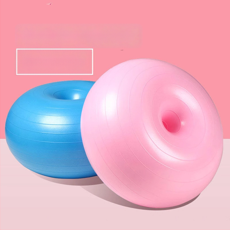 Minge de yoga în formă de gogoașă – anti-explozie, pentru sarcină și postpartum, antrenament de nucleu și echilibru – PVC, 900 g, gonflabil