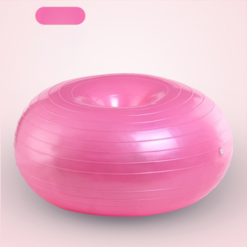 Minge de yoga în formă de gogoașă – anti-explozie, pentru sarcină și postpartum, antrenament de nucleu și echilibru – PVC, 900 g, gonflabil