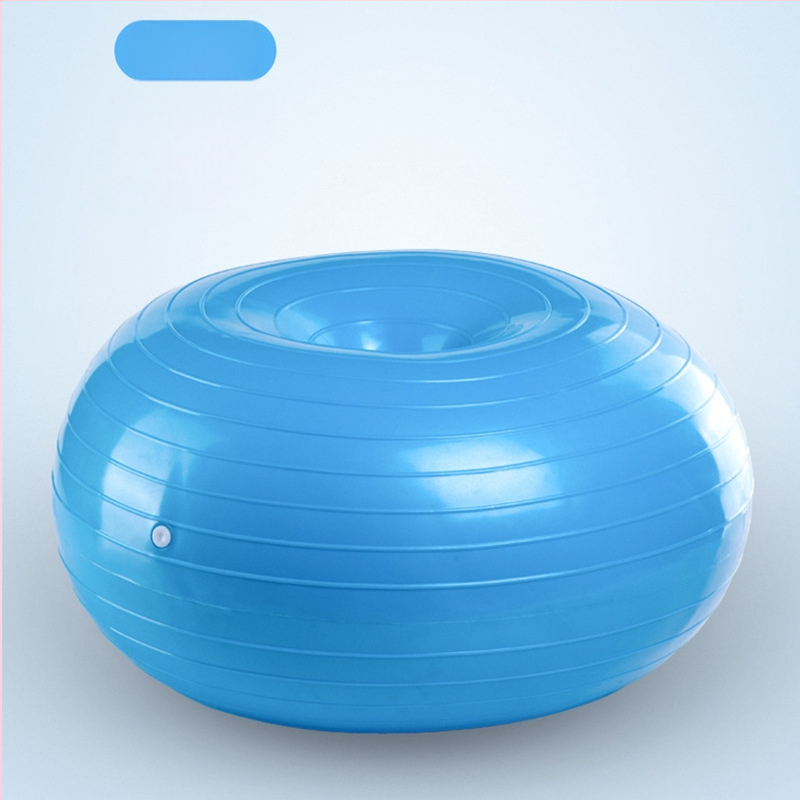 Minge de yoga în formă de gogoașă – anti-explozie, pentru sarcină și postpartum, antrenament de nucleu și echilibru – PVC, 900 g, gonflabil