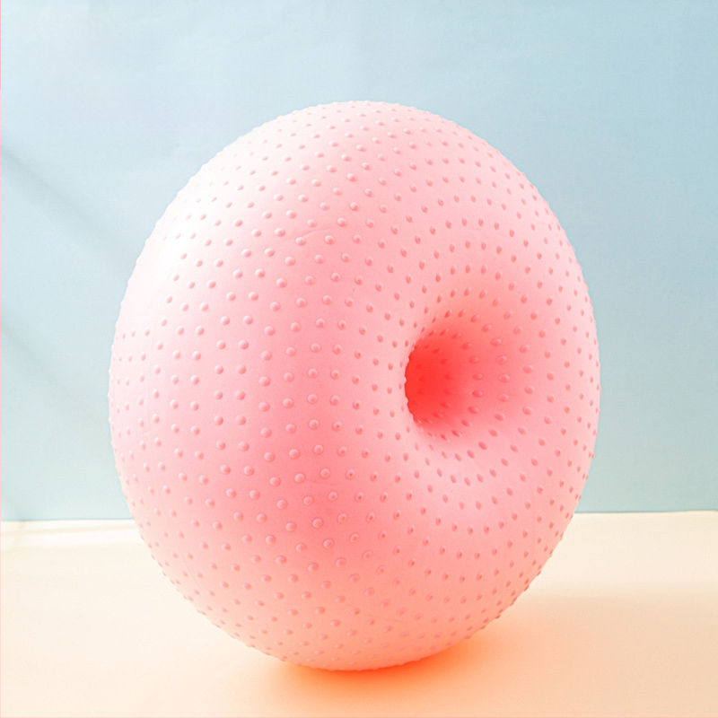 Minge de yoga în formă de gogoașă – anti-explozie, pentru sarcină și postpartum, antrenament de nucleu și echilibru – PVC, 900 g, gonflabil