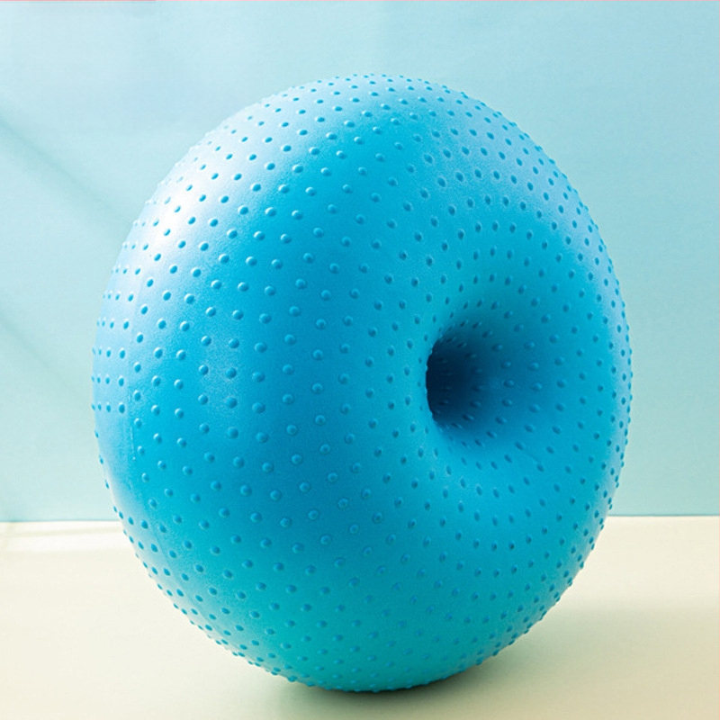 Minge de yoga în formă de gogoașă – anti-explozie, pentru sarcină și postpartum, antrenament de nucleu și echilibru – PVC, 900 g, gonflabil