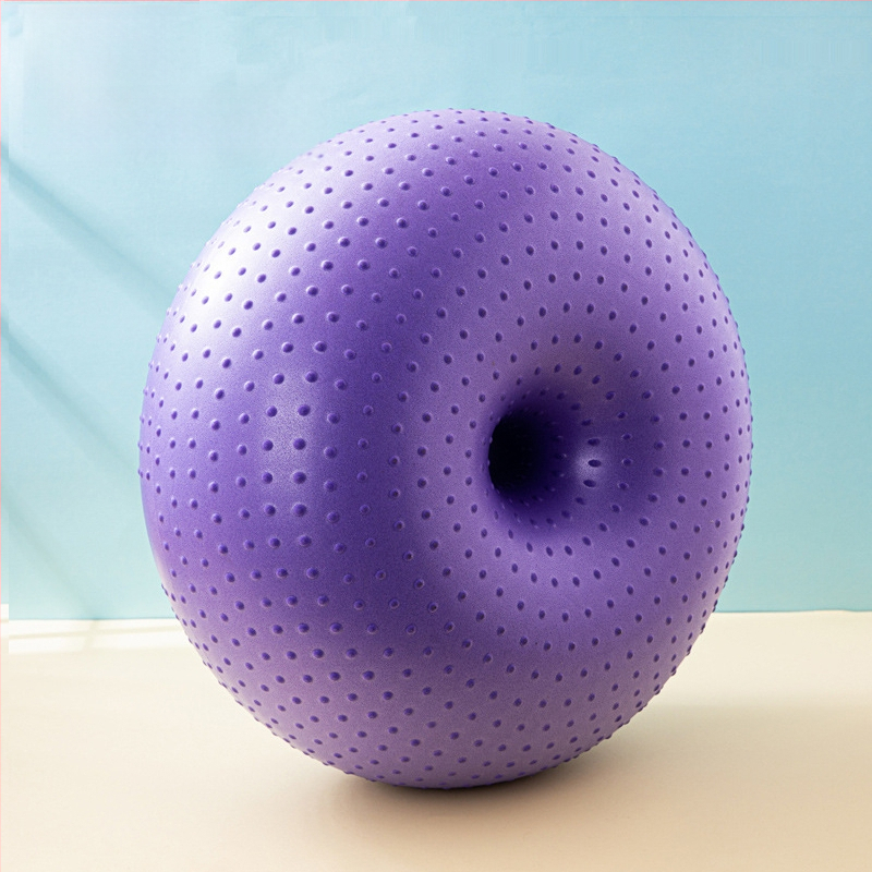 Minge de yoga în formă de gogoașă – anti-explozie, pentru sarcină și postpartum, antrenament de nucleu și echilibru – PVC, 900 g, gonflabil