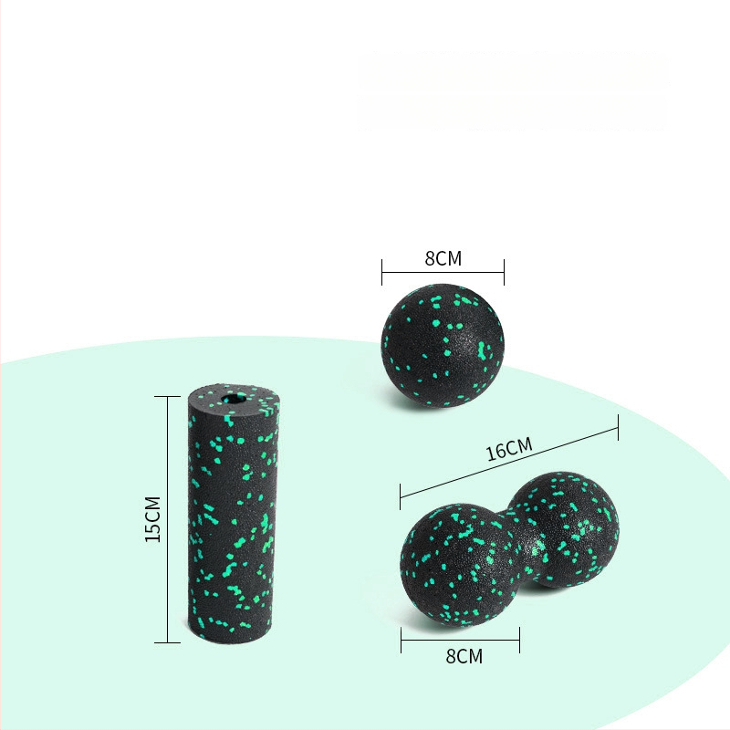 Set de mingi de yoga pentru masaj, cu material EPP, ușor, 70 g, nu se poate umfla, include minge mică, minge în formă de arahide și stâlp mini, pentru masaj la umeri, gât, fascia spatelui și tălpi.