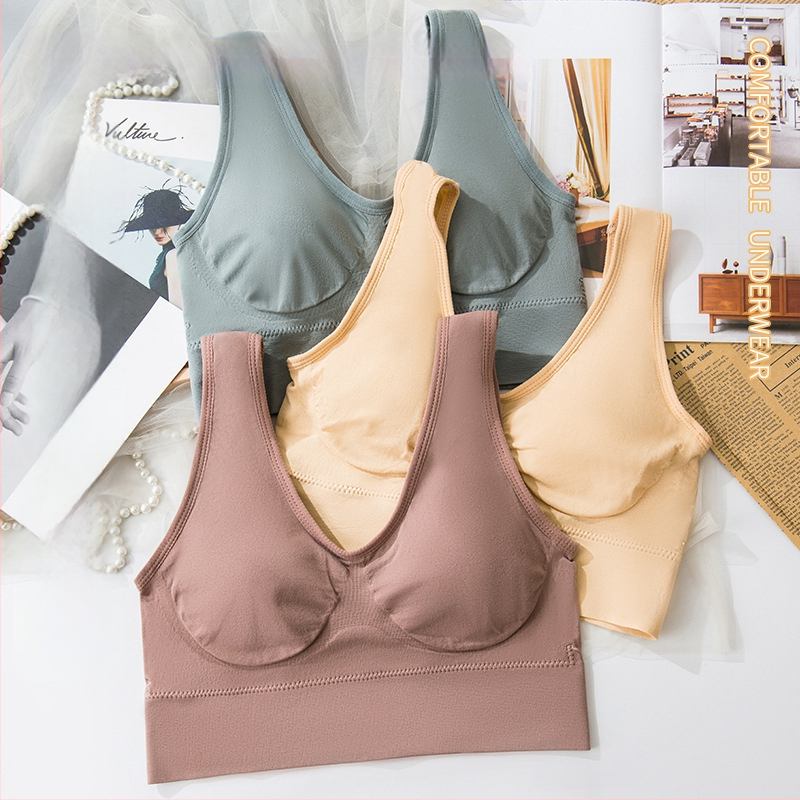 Bezvadu sporta krūšturis no neilona ar pilnu krūšu kausu, plānu veidotu kausu, bezšuvju muguru, elpojošs un ērts, piemērots jogai, skriešanai un gulēšanai