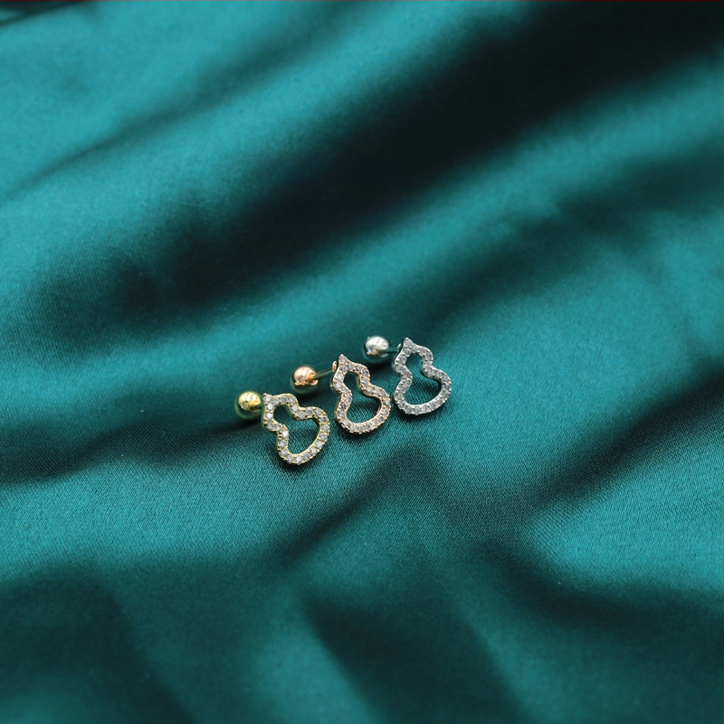 Maiya Jewelry auskarai - Titano plienas, elektroplatinė danga, gėlių forma, Korėjos stilius