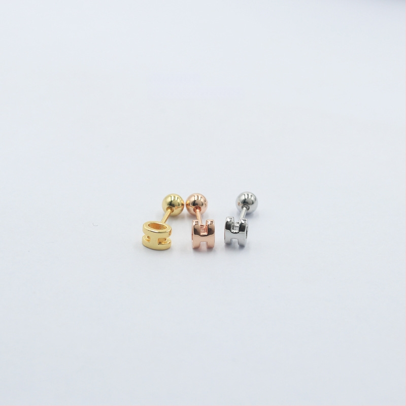 Maiya Jewelry auskarai - Titano plienas, elektroplatinė danga, gėlių forma, Korėjos stilius