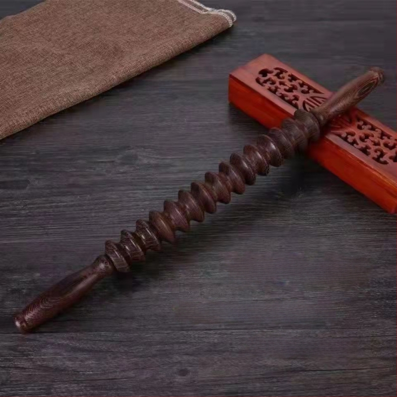 Koka masāžas rulīte – Redwood, masāža mugurai, viduklim un kājām, joga nūjas dizains, mūsdienīgs minimālisms