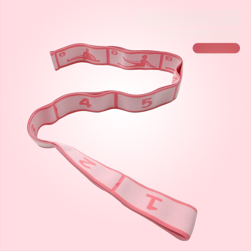 Banda de întindere pentru yoga cu design segmentat pentru antrenarea posturii spatelui și a umerilor, funie elastică de tensiune (latex și poliester)