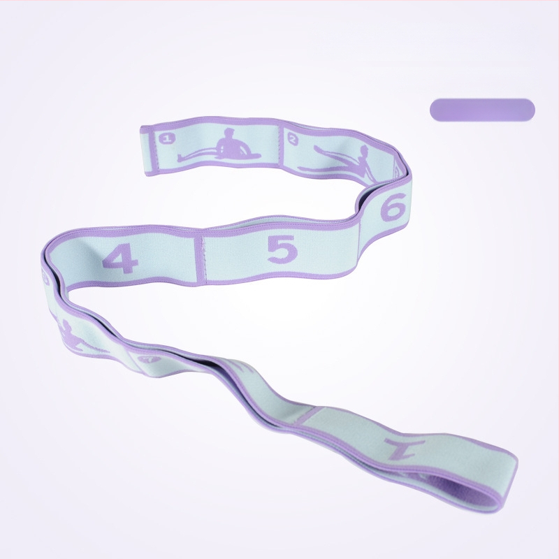 Banda de întindere pentru yoga cu design segmentat pentru antrenarea posturii spatelui și a umerilor, funie elastică de tensiune (latex și poliester)