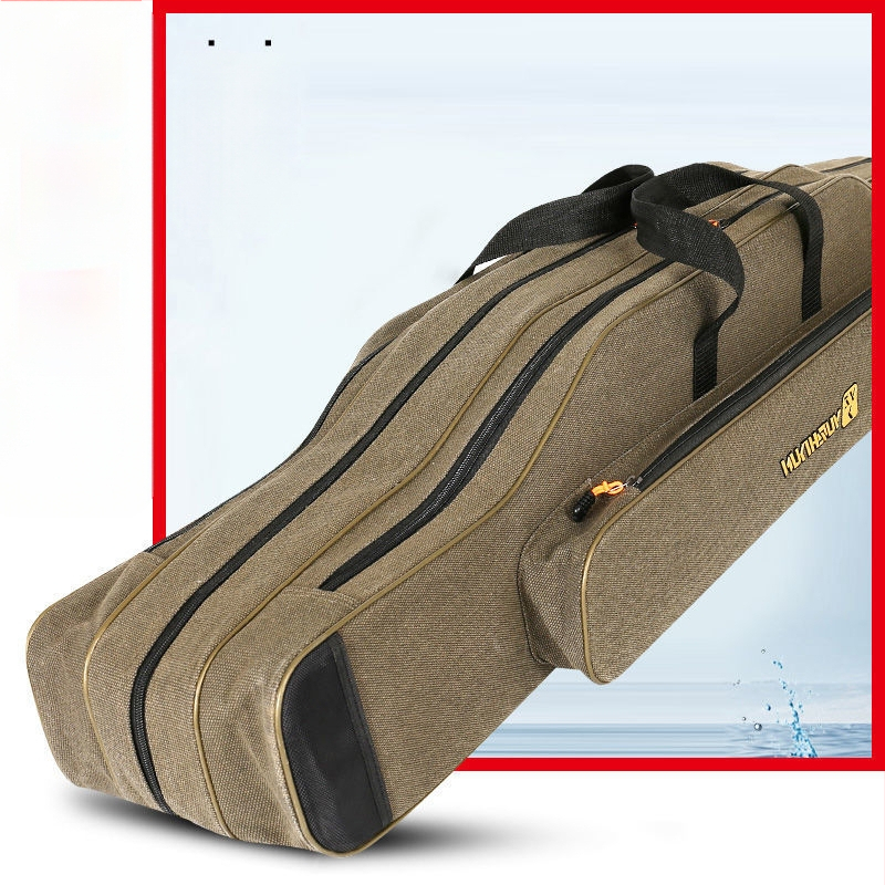 Τσάντα καμβά για καλάμια ψαρέματος, Μεγάλη χωρητικότητα, Μάρκα Unique, Όχι αδιάβροχο