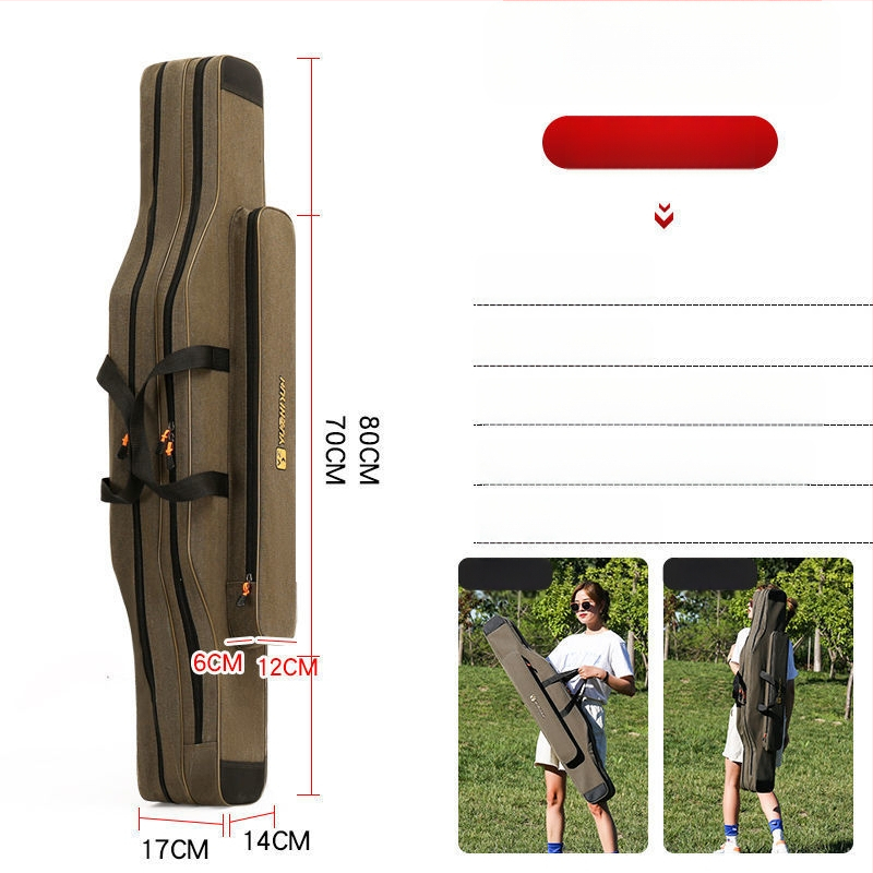 Τσάντα καμβά για καλάμια ψαρέματος, Μεγάλη χωρητικότητα, Μάρκα Unique, Όχι αδιάβροχο