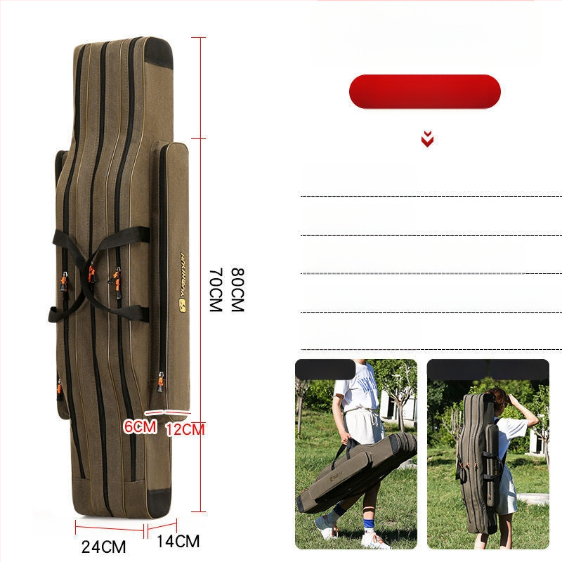 Τσάντα καμβά για καλάμια ψαρέματος, Μεγάλη χωρητικότητα, Μάρκα Unique, Όχι αδιάβροχο