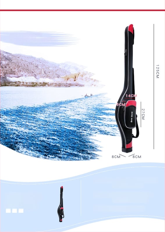 Τσάντα θαλάσσιου ψαρέματος – PVC, αδιάβροχη, ενισχυμένη κατασκευή, χωράει καλάμι ψαρέματος, μεγάλη χωρητικότητα